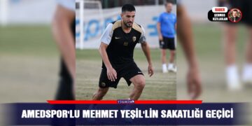 Amedspor’lu Mehmet Yeşil’lin sakatlığı geçici