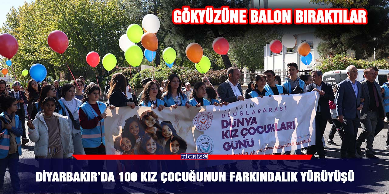 Diyarbakır’da 100 kız çocuğunun farkındalık yürüyüşü