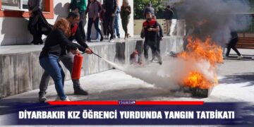 Diyarbakır Kız Öğrenci Yurdunda yangın tatbikatı