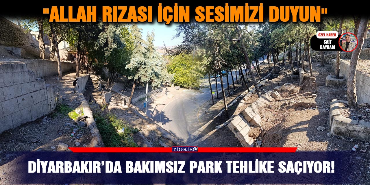 Diyarbakır’da bakımsız park tehlike saçıyor!