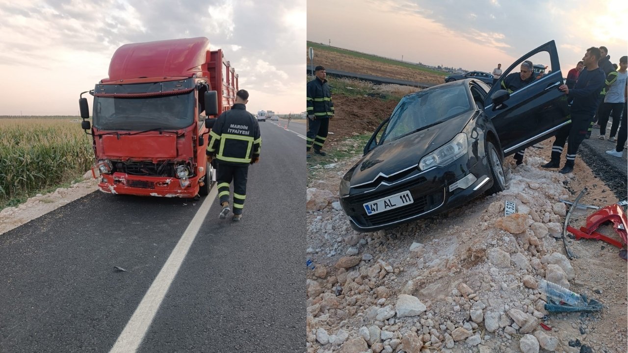 Mardin’de kamyonet ile otomobil çarpıştı: 4 yaralı